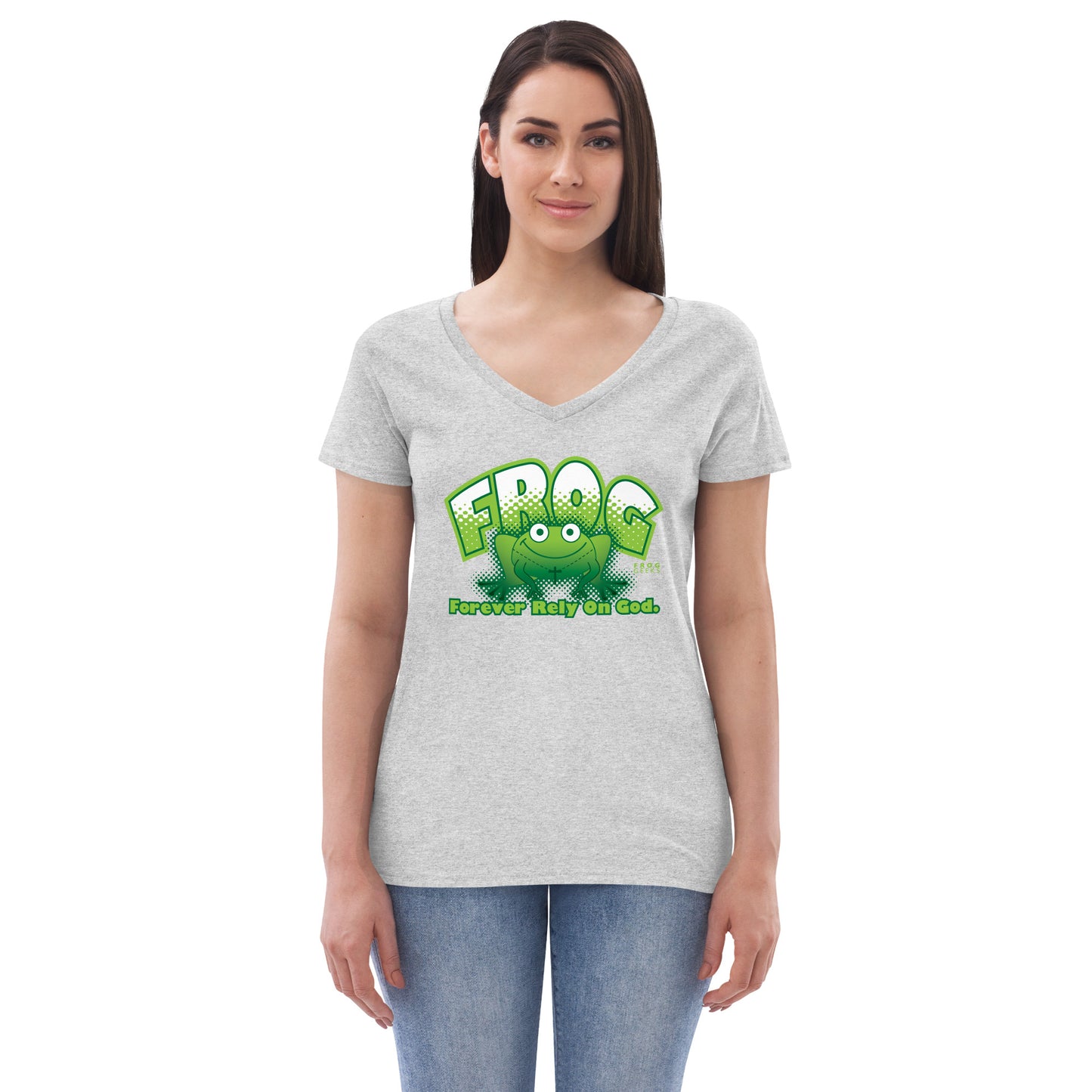Women’s recycled v-neck t-shirt - FROG by Frog Geeks